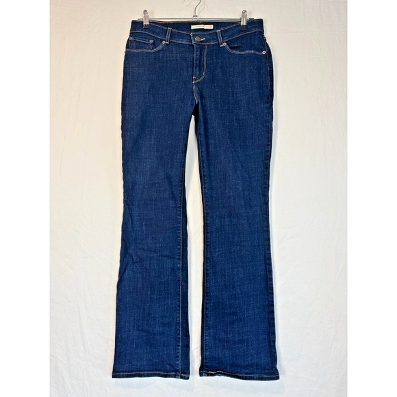 Levi's Classic Boot Jeans Women's 29 Dark Blue Stretch Denim Pants Mid Rise - Picture 1 of 8